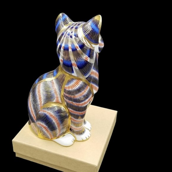 Vintage Royal Crown Derby Tom Tabby Imari Paperweight - Picture 3 of 6